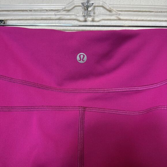 Lululemon Invigorate High-Rise Tight Pink Raspberry Cropped Sz 20 with Pockets! - Picture 6 of 15